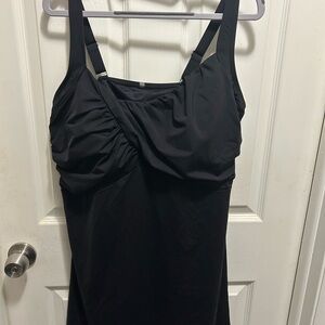 Lands' End Black Women's Tunic Swimsuit Top